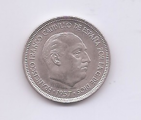 ESTADO ESPAÑOL (FRANCO) DEL AÑO 1957*72 DE 5 PESETAS